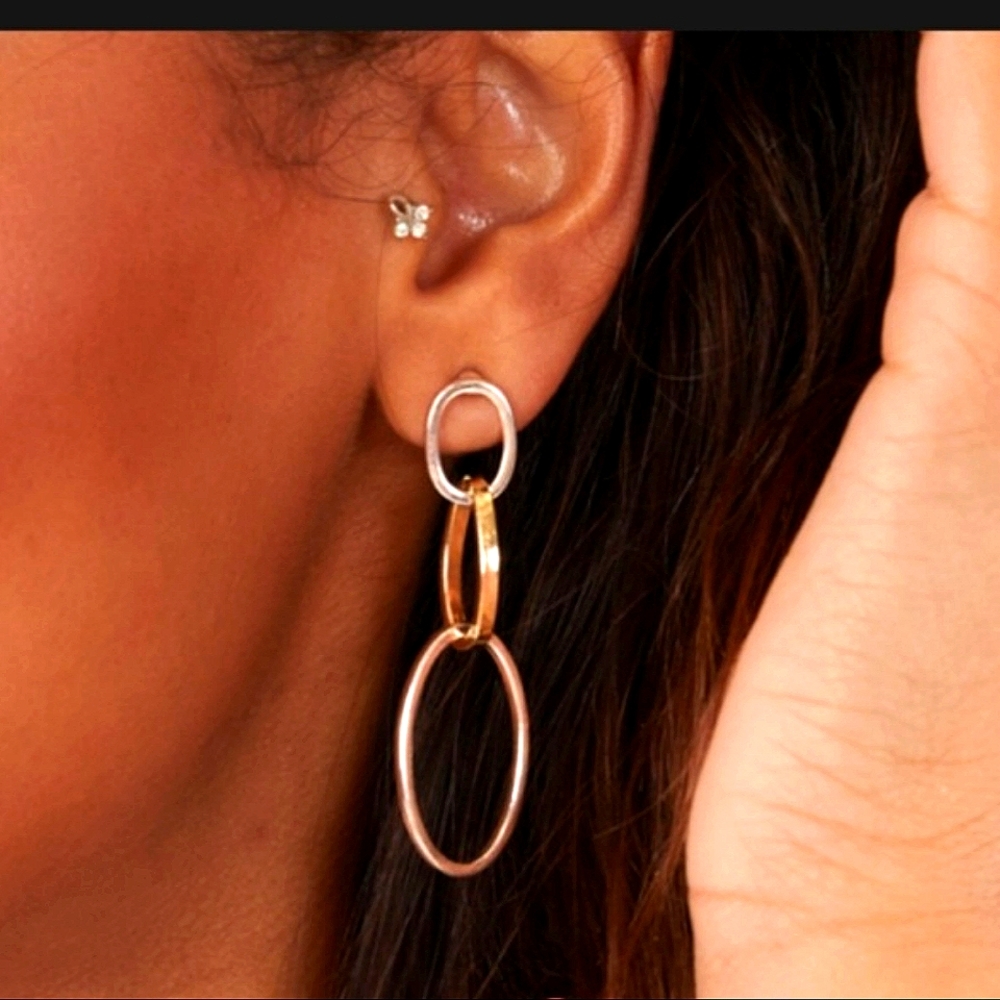 Marlyn Schiff Gold/Silver Drop Earrings